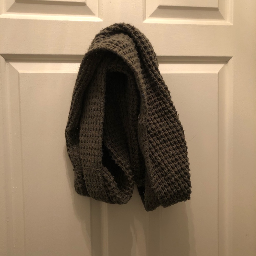 Green knitted scarf